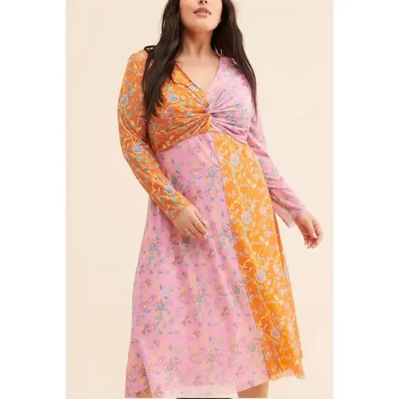 NWT FREE PEOPLE Rachel Antonoff Olivia Mesh Dress Pink Orange Floral Women's 4 NWT FREE PEOPLE Rachel Antonoff Olivia Mesh Dress Pink Orange Floral Women's 4
